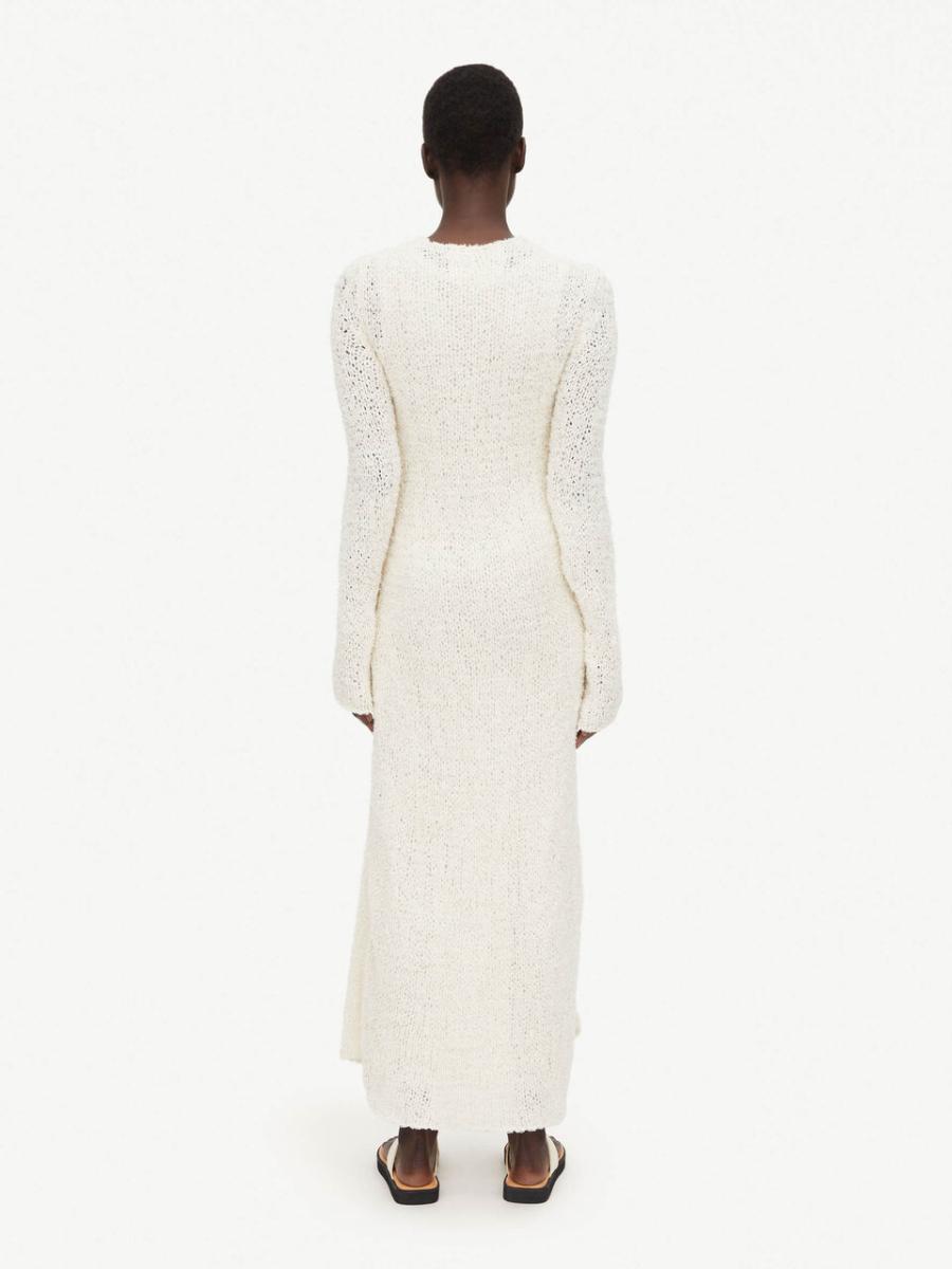 Robes Prix Barré By Malene Birger Robe En Maille Ajourée Paige Soft White Femme - 1