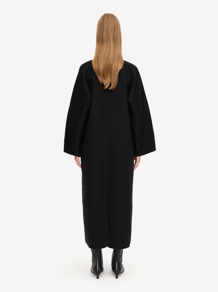 Black Robes By Malene Birger Fort Robe Longue En Laine Cais Femme - 1
