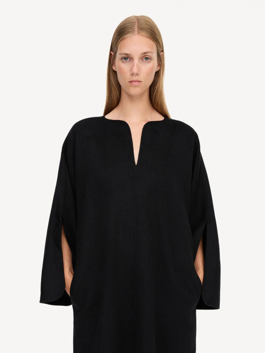 Black Robes By Malene Birger Fort Robe Longue En Laine Cais Femme - 2
