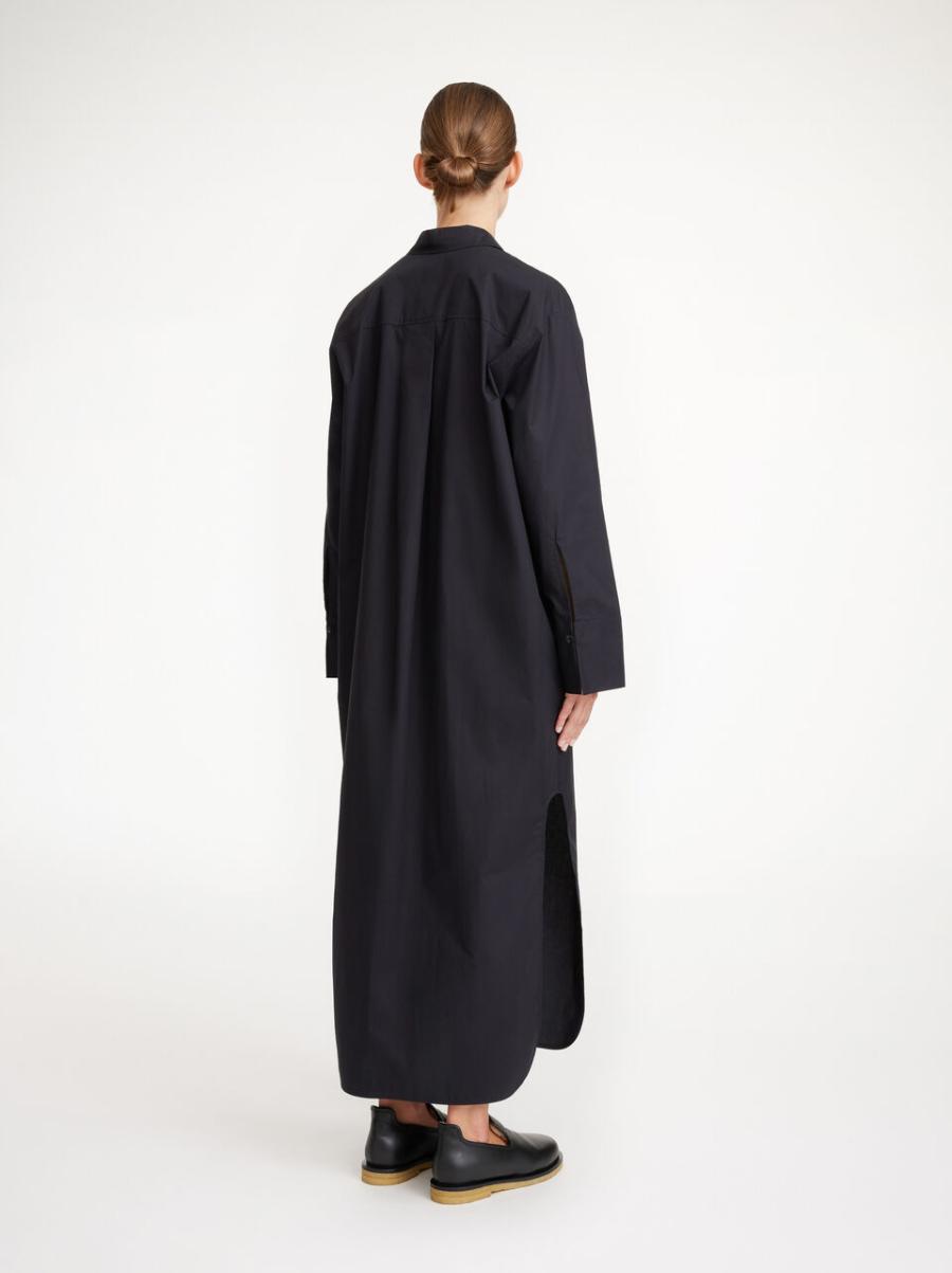 Robe En Coton Bio Perros Black Femme By Malene Birger Robes Qualité Optimale - 1