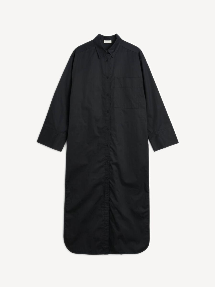 Robe En Coton Bio Perros Black Femme By Malene Birger Robes Qualité Optimale - 3