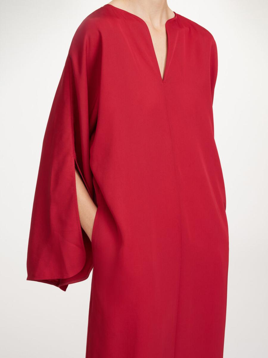Traditionnel Jester Red Robes Robe Longue Cais By Malene Birger Femme - 2