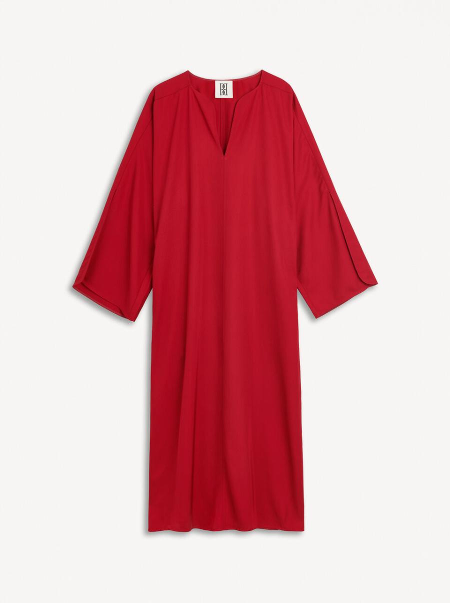 Traditionnel Jester Red Robes Robe Longue Cais By Malene Birger Femme - 3