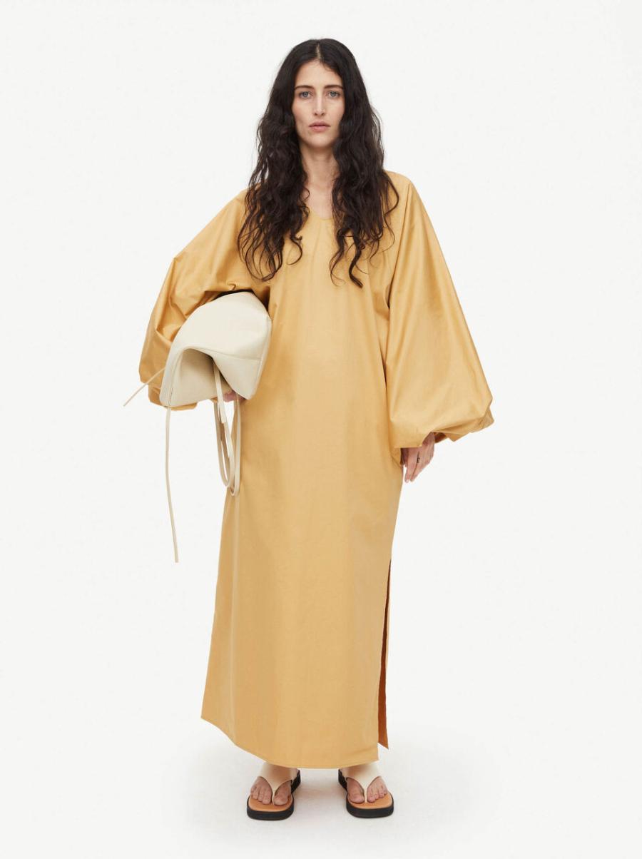 Light Camel Robes Robe En Coton Bio Parida By Malene Birger Acheter Femme