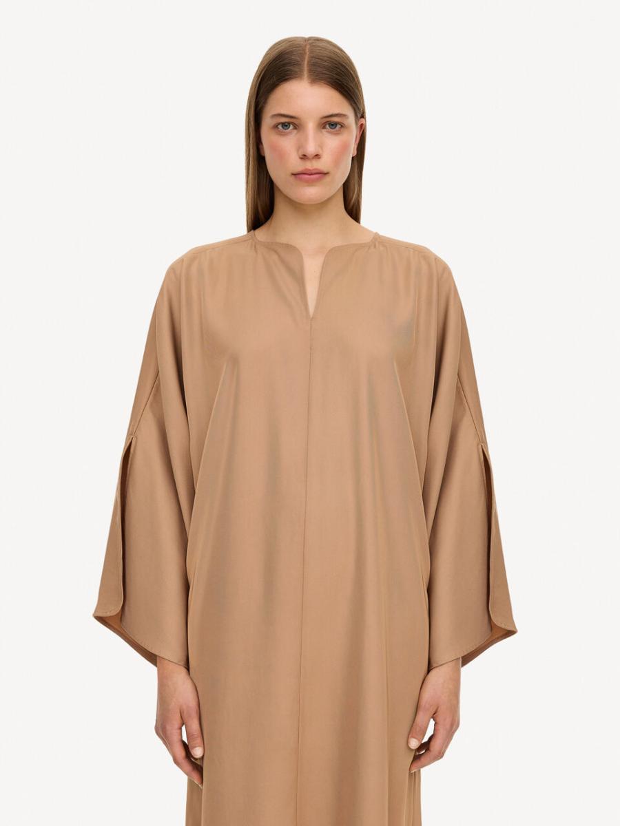 Femme Tobacco Brown Rester Robes Robe Longue Cais By Malene Birger - 2