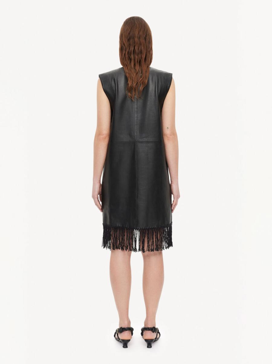 Robe Courte En Cuir Korallie La France Femme By Malene Birger Black Robes - 1
