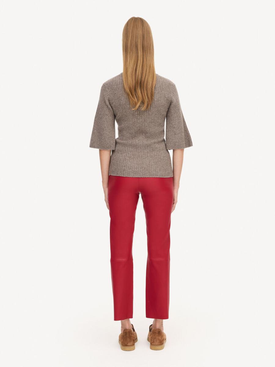 Pantalons Jester Red Nouveau By Malene Birger Femme Pantalon En Cuir Florentina - 1