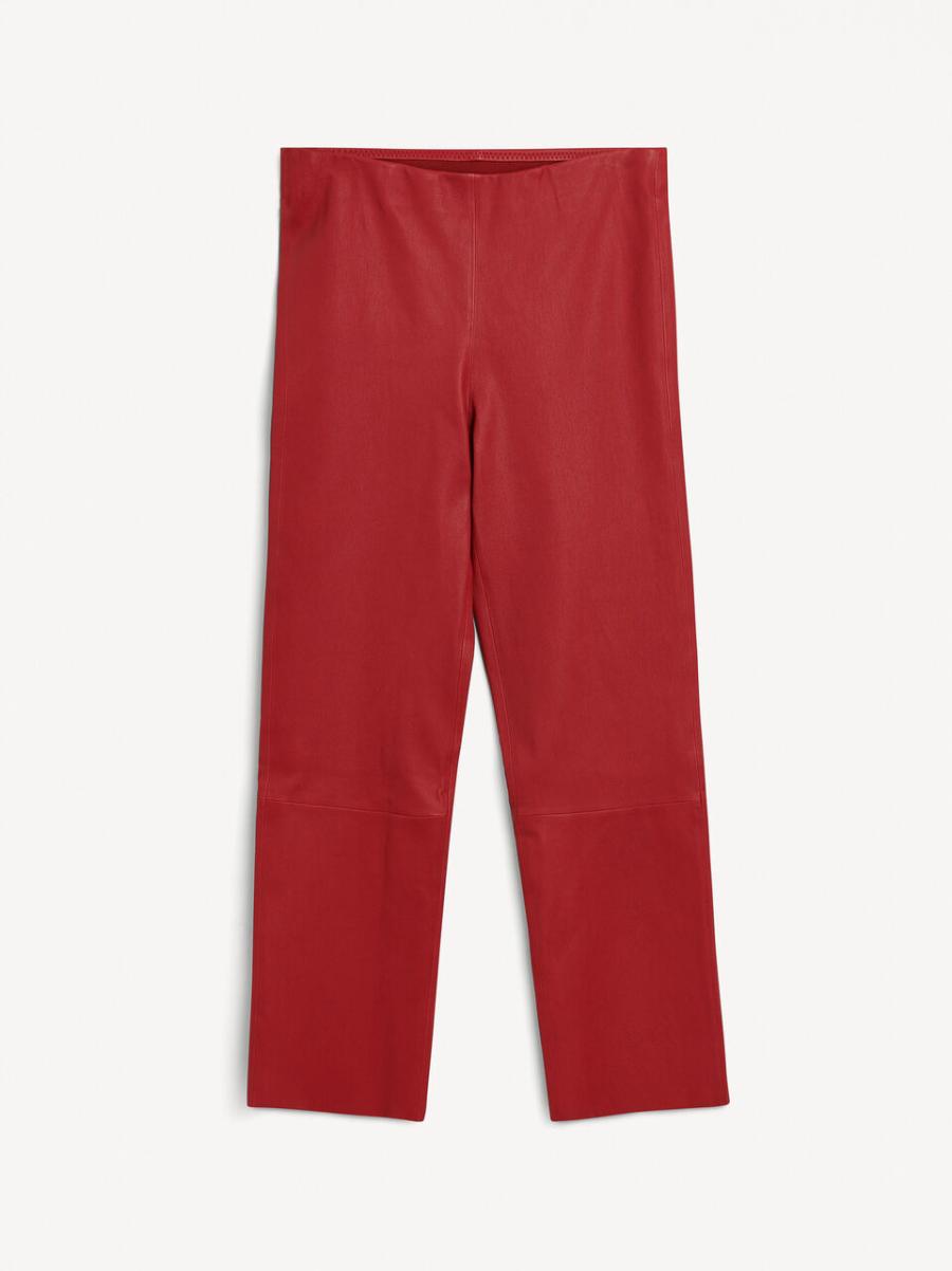 Pantalons Jester Red Nouveau By Malene Birger Femme Pantalon En Cuir Florentina - 3