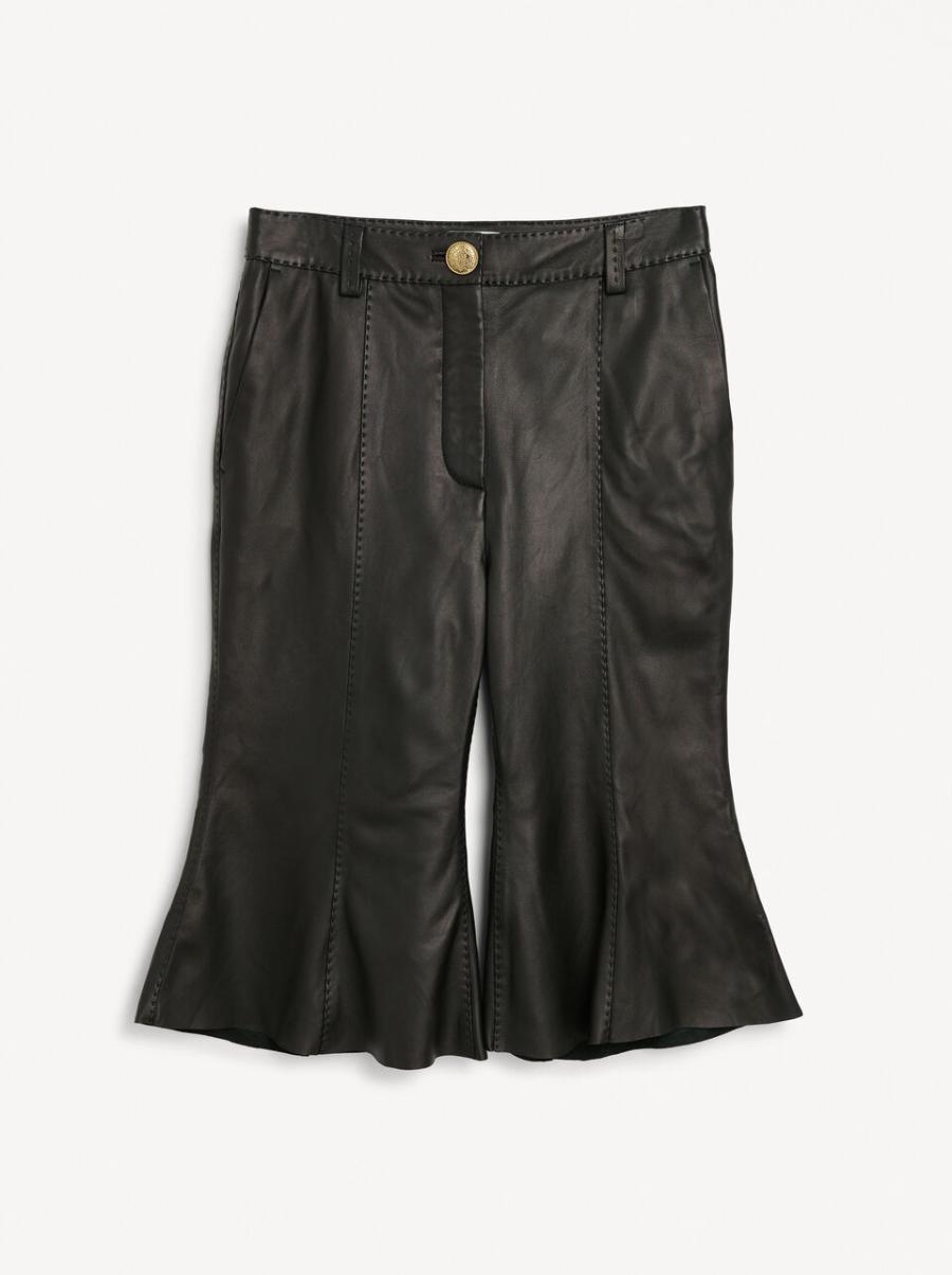 Pantalons Classique Short En Cuir Carmone Femme Black By Malene Birger - 3
