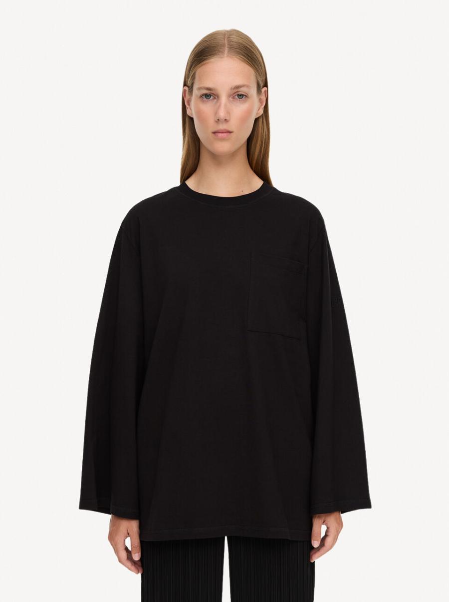 Black Femme By Malene Birger T-Shirts Et Sweats Top À Manches Longues Oversize Fayeh Prix D'ami - 2