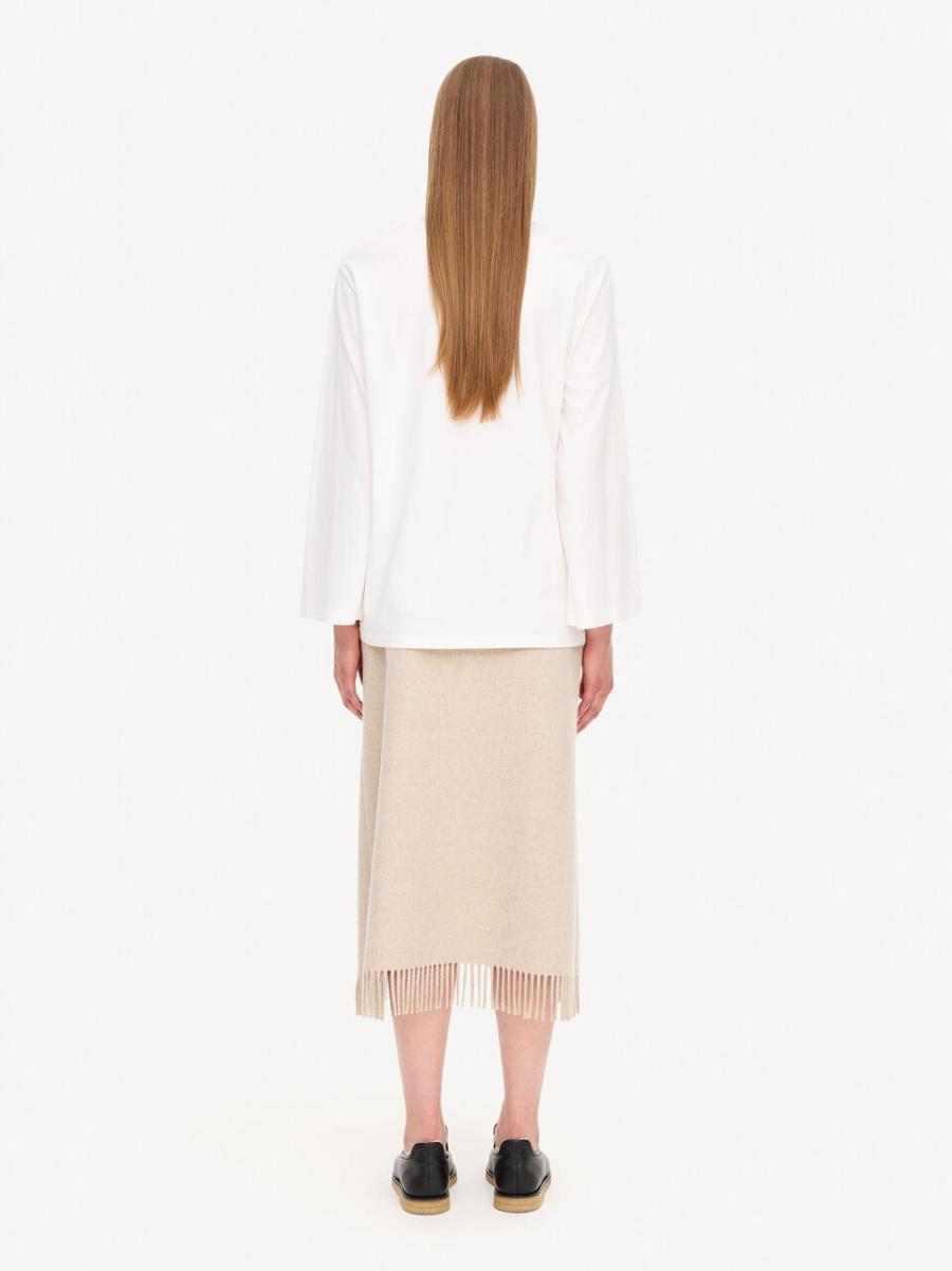 By Malene Birger Soft White Vente Femme Top À Manches Longues Oversize Fayeh T-Shirts Et Sweats - 1