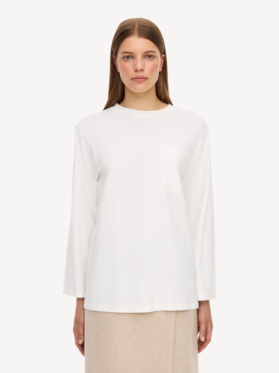 By Malene Birger Soft White Vente Femme Top À Manches Longues Oversize Fayeh T-Shirts Et Sweats - 2