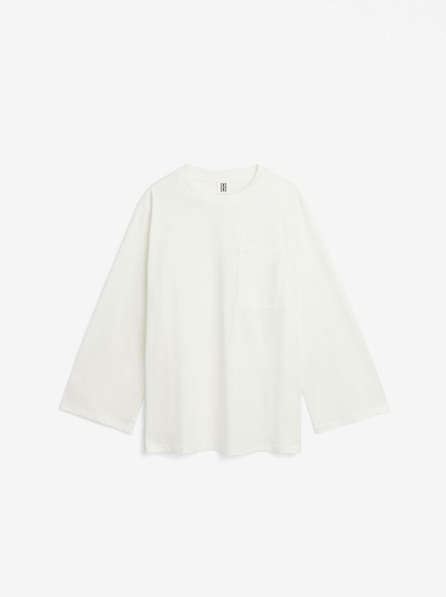 By Malene Birger Soft White Vente Femme Top À Manches Longues Oversize Fayeh T-Shirts Et Sweats - 3