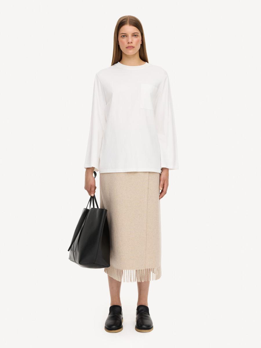 By Malene Birger Soft White Vente Femme Top À Manches Longues Oversize Fayeh T-Shirts Et Sweats