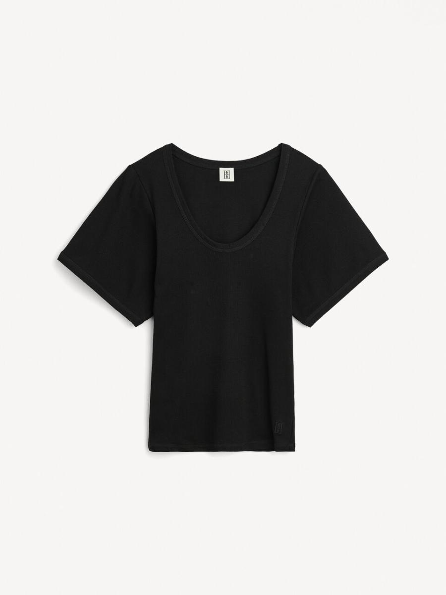 T-Shirt Lunai By Malene Birger Black T-Shirts Et Sweats Femme Exceptionnel - 3