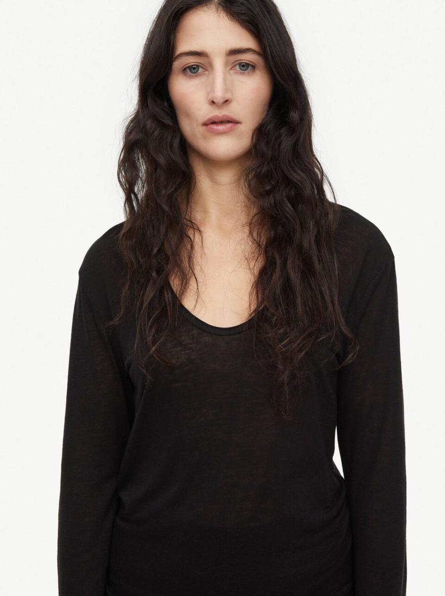 Heureux Top Amalou By Malene Birger T-Shirts Et Sweats Femme Black - 2