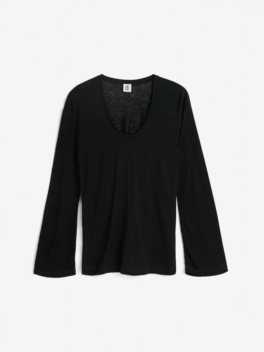 Heureux Top Amalou By Malene Birger T-Shirts Et Sweats Femme Black - 3