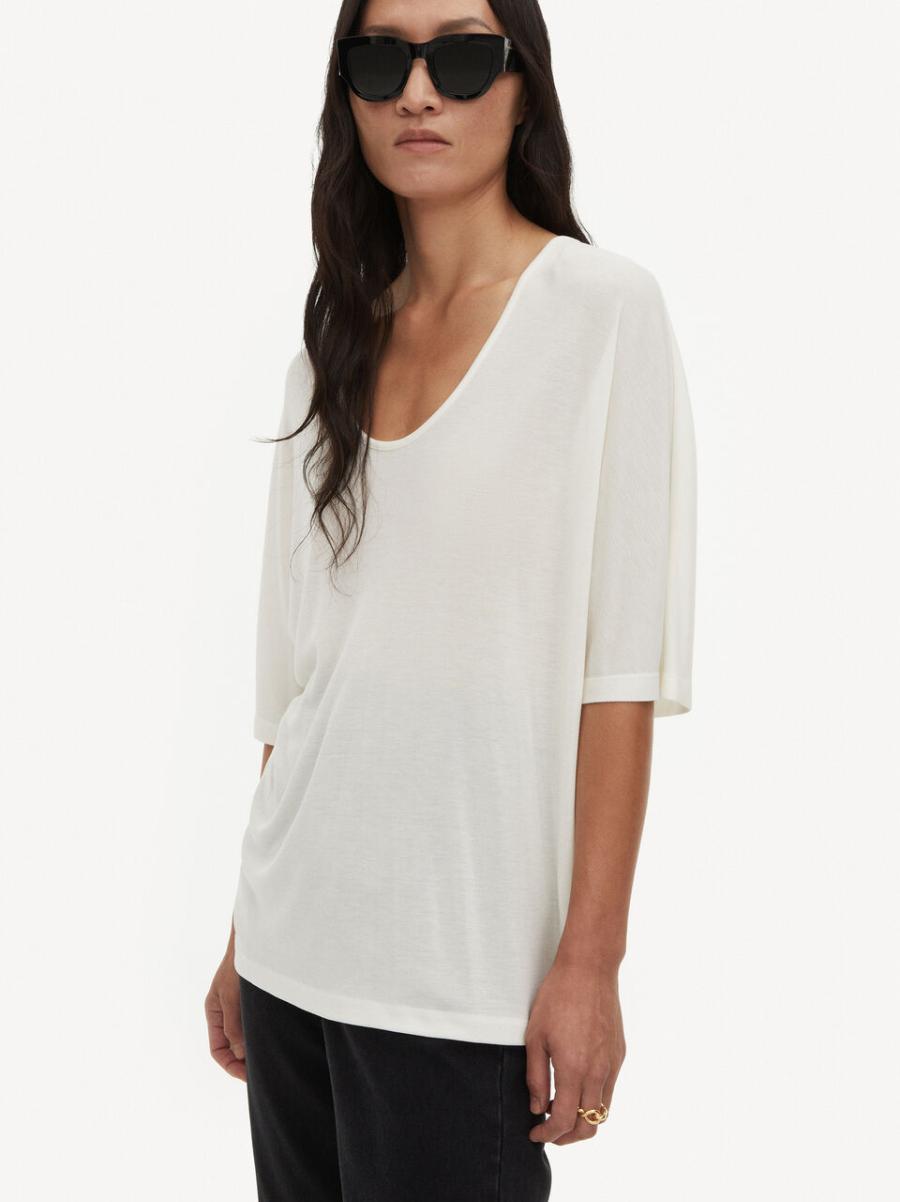 Femme By Malene Birger T-Shirt Oversize Cevina Whisper White T-Shirts Et Sweats Polyvalent - 2