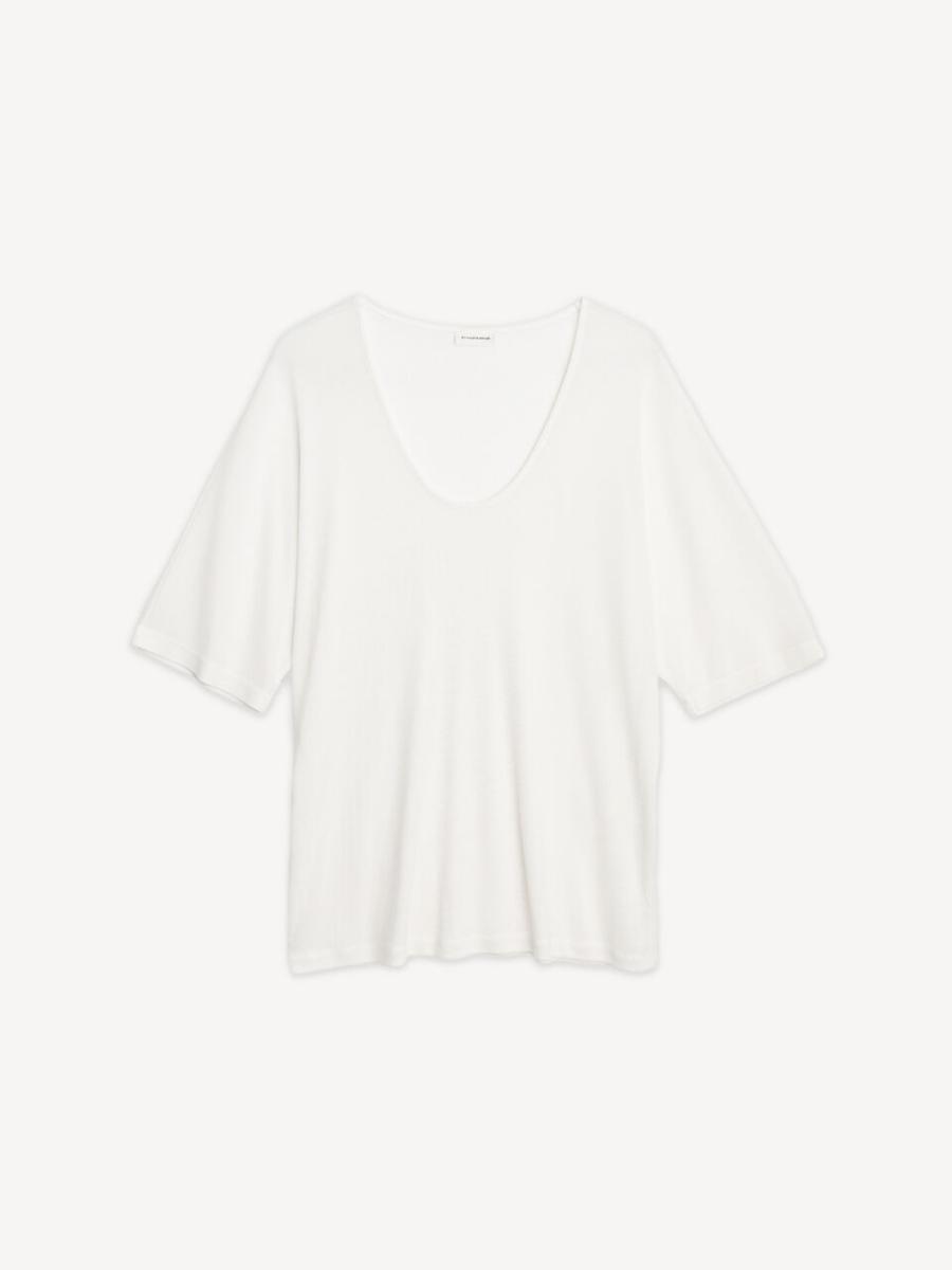 Femme By Malene Birger T-Shirt Oversize Cevina Whisper White T-Shirts Et Sweats Polyvalent - 3