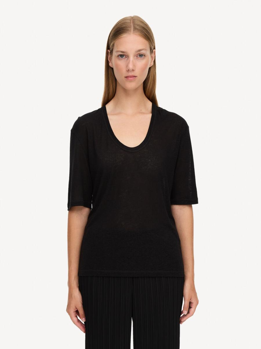 Black T-Shirts Et Sweats Femme Supérieur By Malene Birger T-Shirt Amaringa - 2