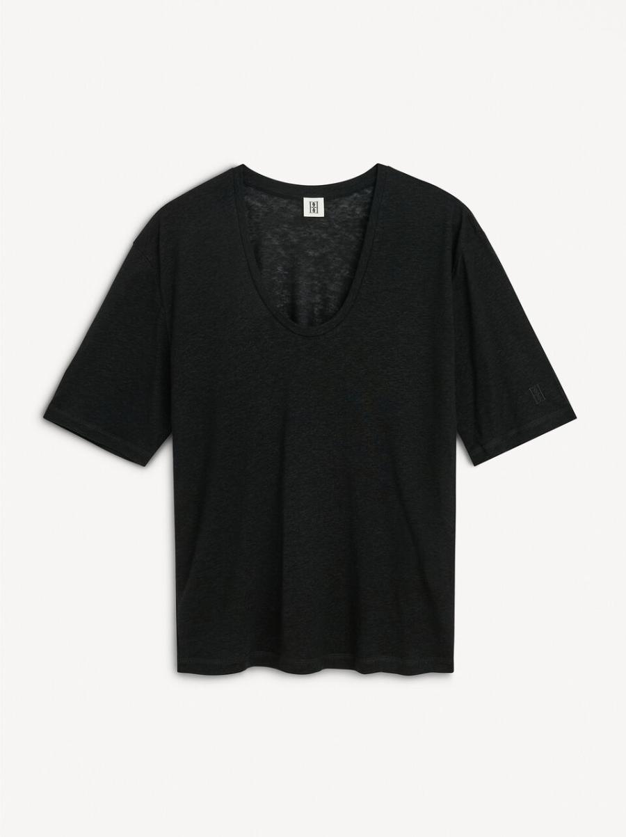 Black T-Shirts Et Sweats Femme Supérieur By Malene Birger T-Shirt Amaringa - 3