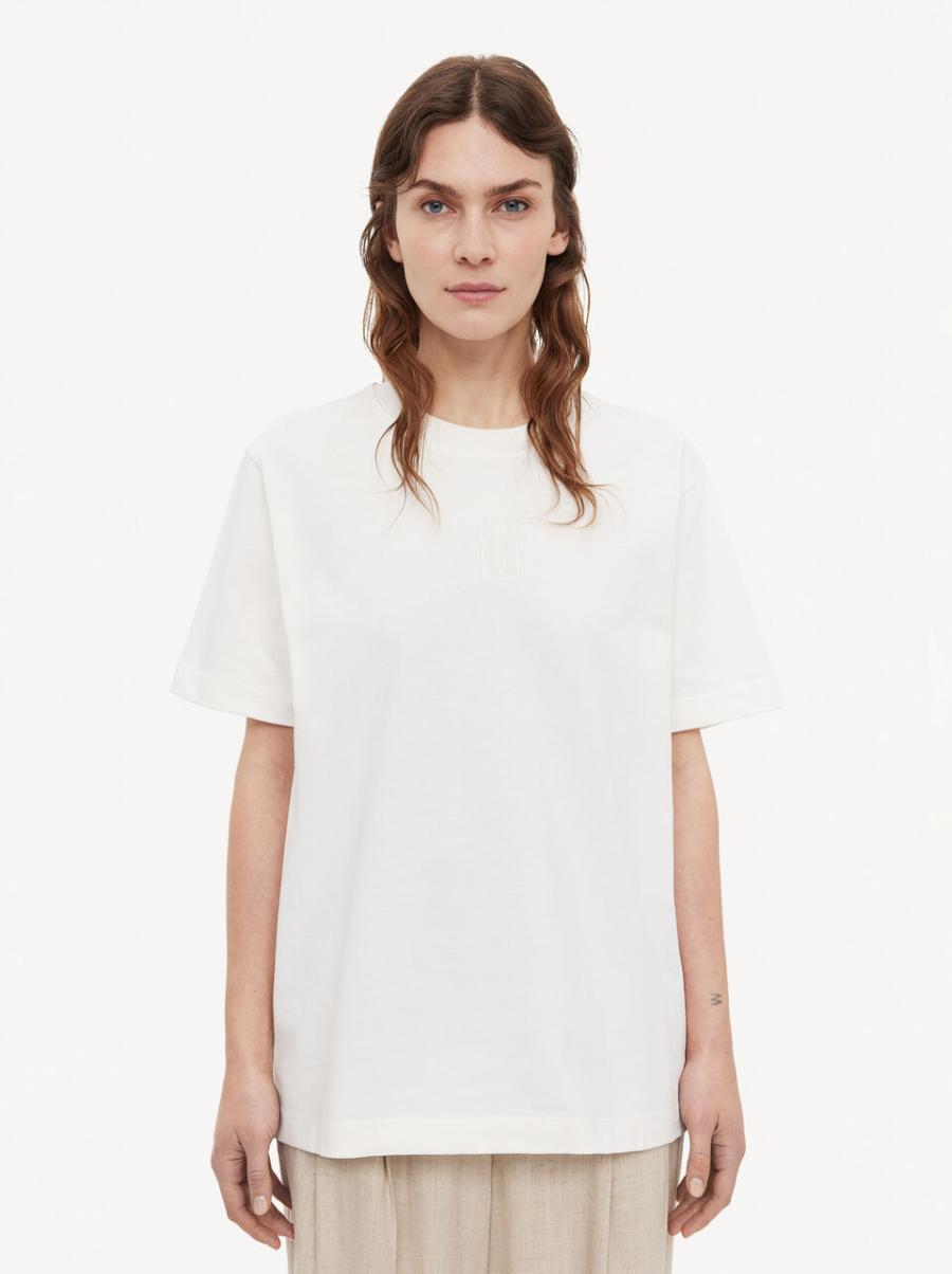 Soft White Rester T-Shirts Et Sweats T-Shirt En Coton Fayeh By Malene Birger Femme - 2
