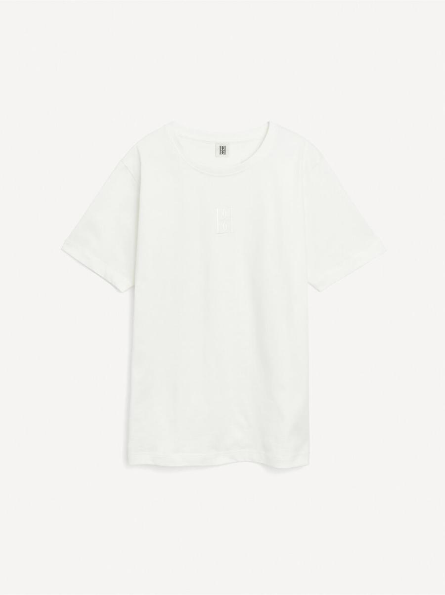 Soft White Rester T-Shirts Et Sweats T-Shirt En Coton Fayeh By Malene Birger Femme - 3