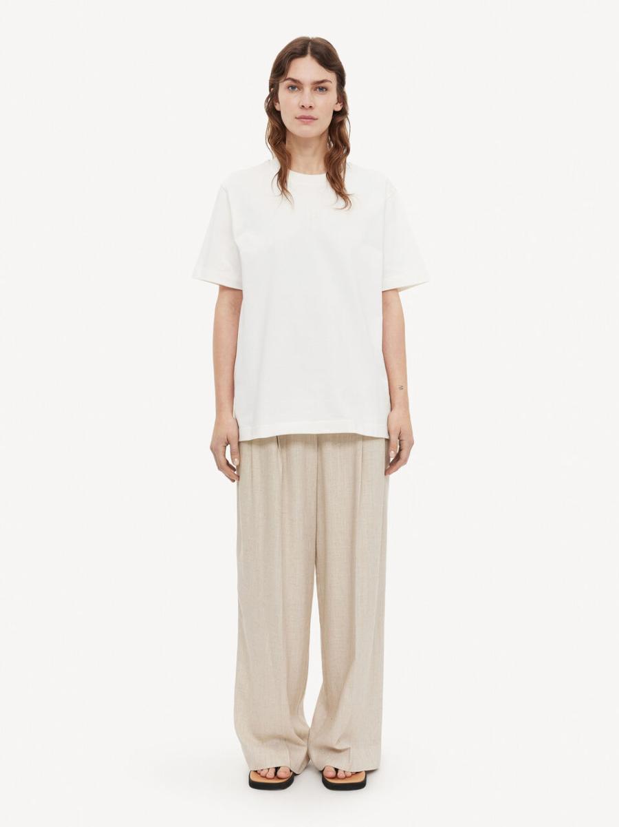 Soft White Rester T-Shirts Et Sweats T-Shirt En Coton Fayeh By Malene Birger Femme