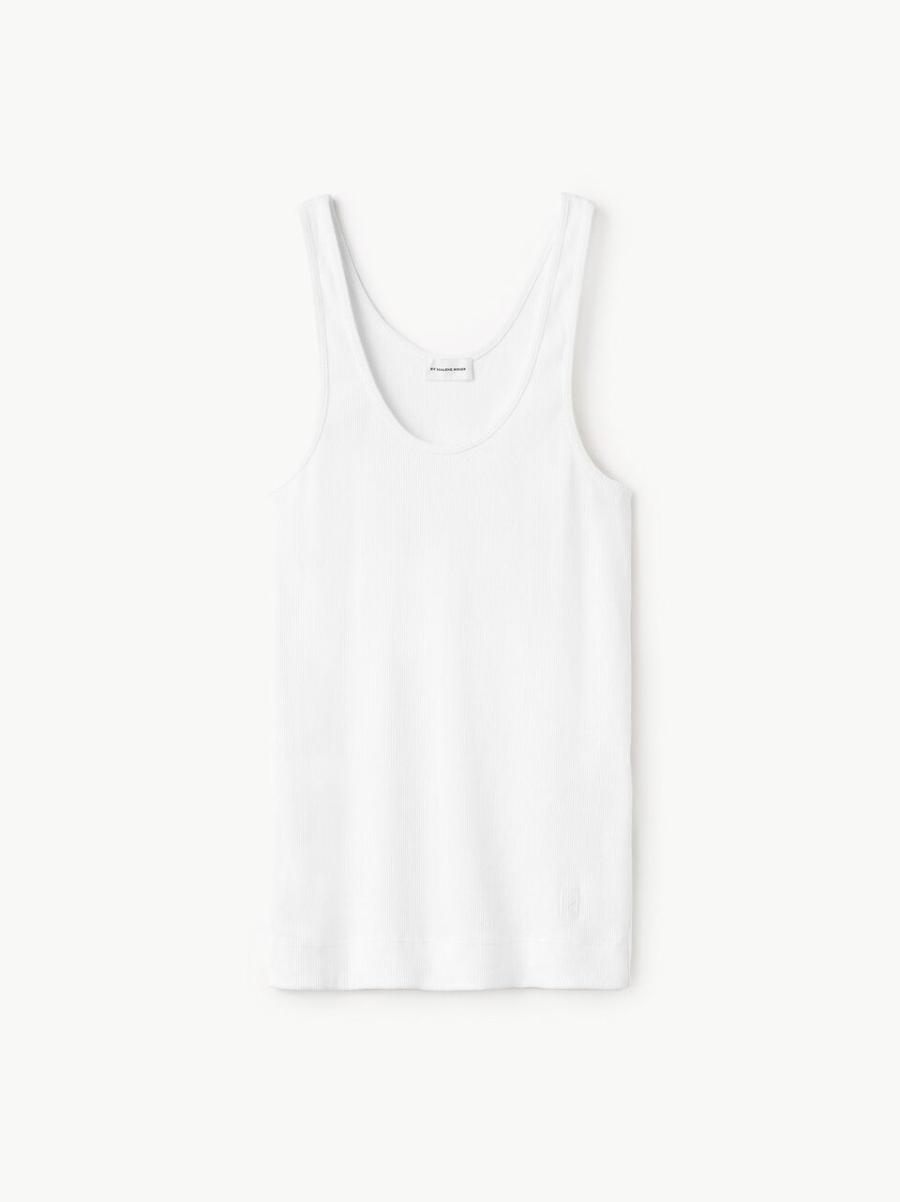 T-Shirts Et Sweats Magasin En Ligne Débardeur Anisa Femme By Malene Birger Soft White - 3