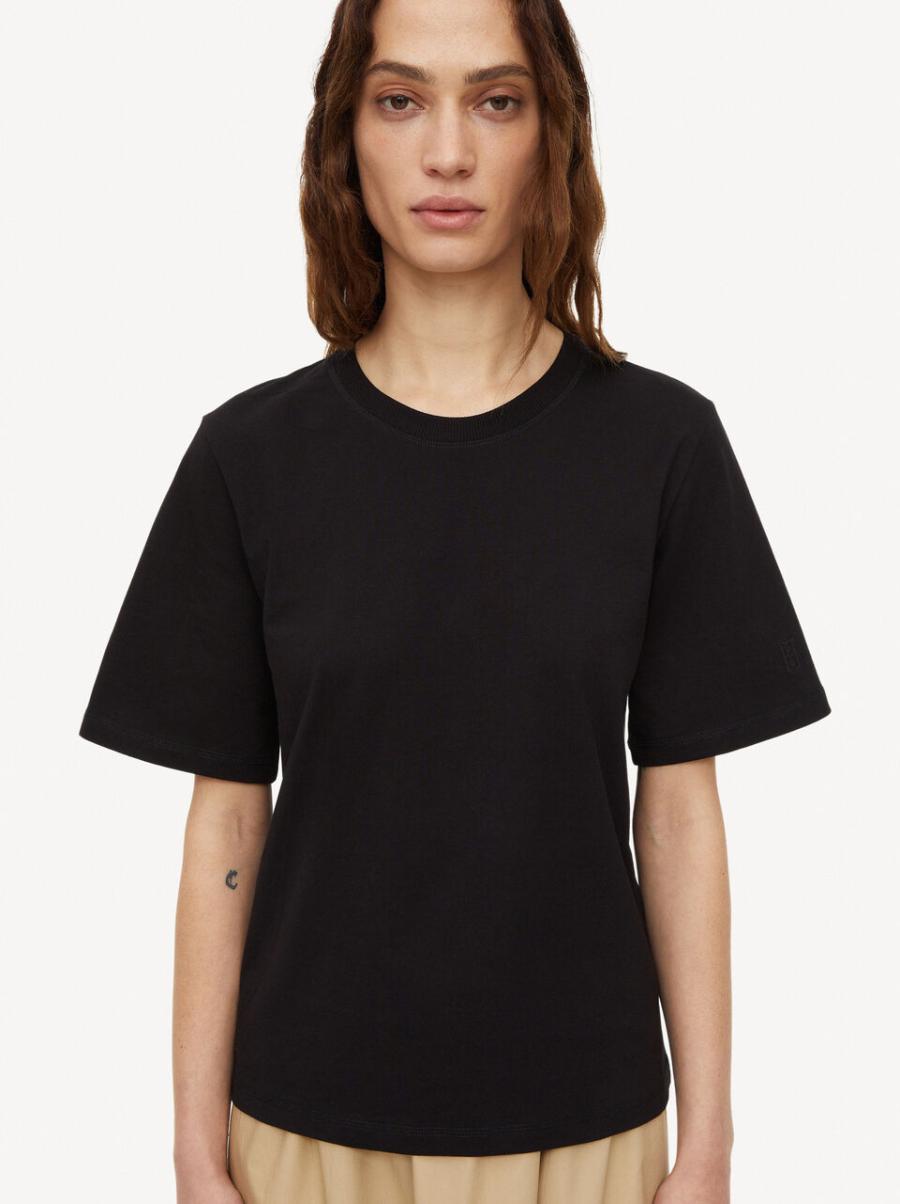 Black Merveilleux By Malene Birger T-Shirt Hedil T-Shirts Et Sweats Femme - 2