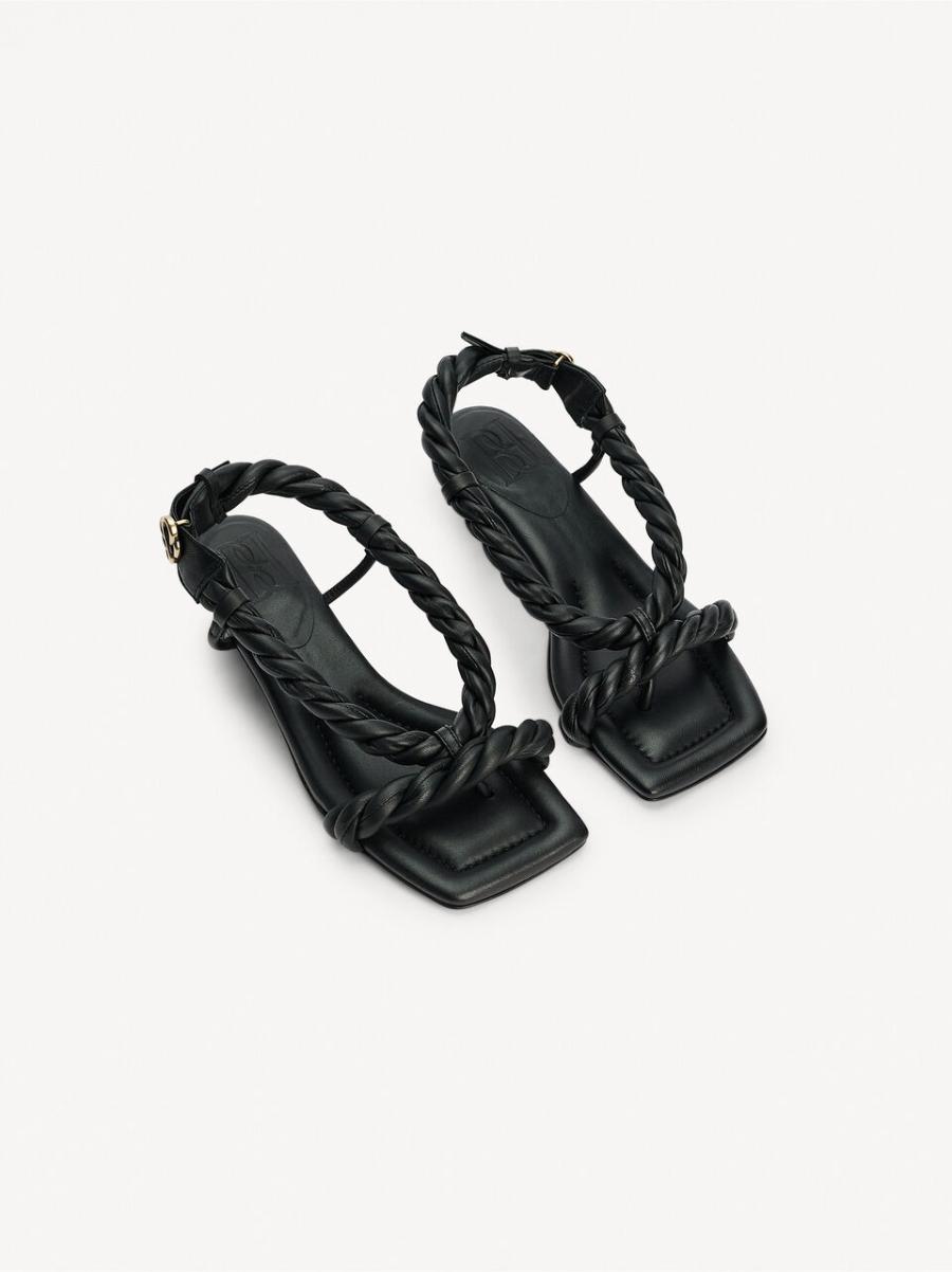 Sandales En Cuir Temona Black Compter By Malene Birger Chaussures Femme - 1
