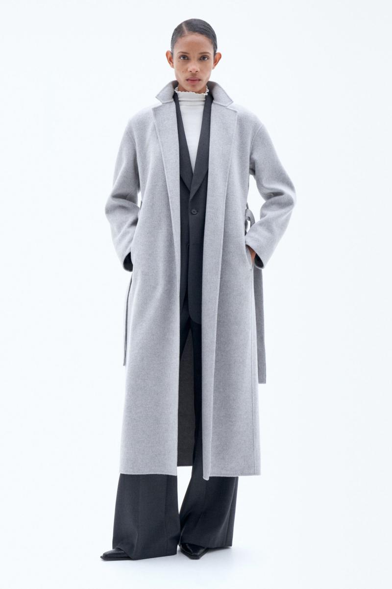 Filippa K Light Grey Melange Vestes Et Manteaux Femme Alexa Coat - 3