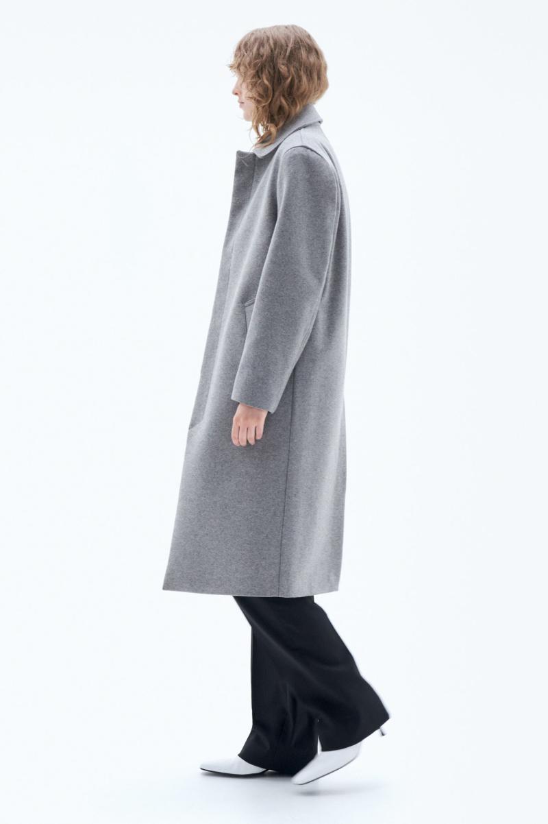 Femme Grey Melange Filippa K Vestes Et Manteaux Car Coat En Laine - 1