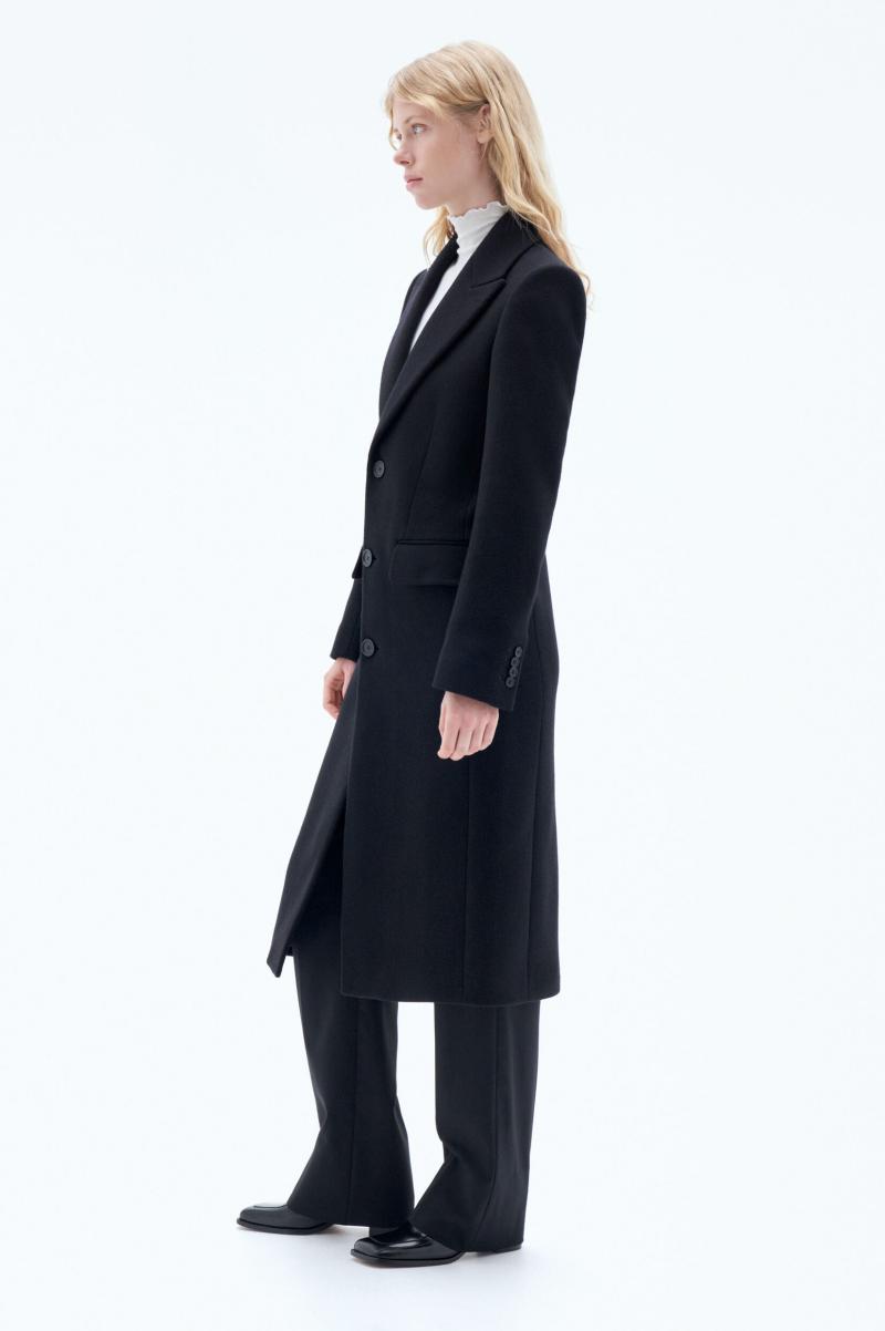 93 Slim Wool Coat Black Femme Filippa K Vestes Et Manteaux - 1