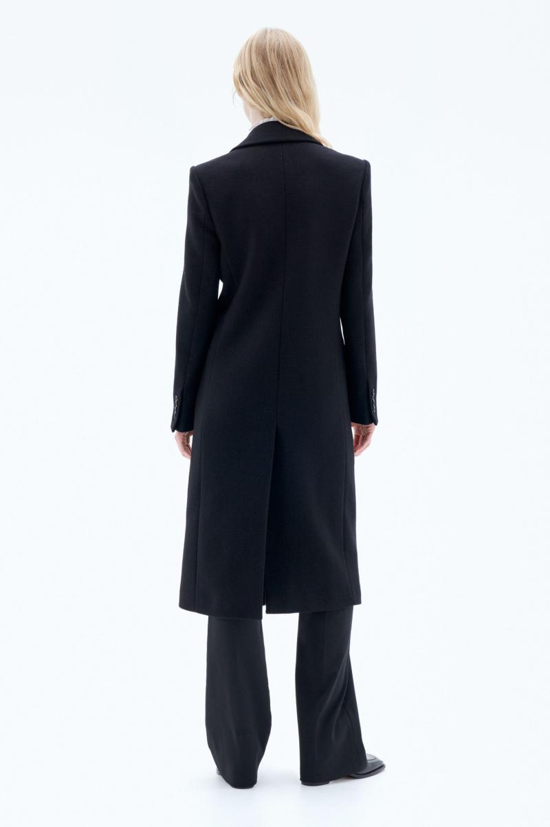 93 Slim Wool Coat Black Femme Filippa K Vestes Et Manteaux - 3