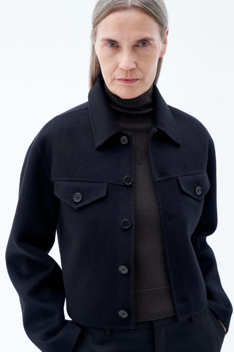 Filippa K Short Wool Cashmere Jacket Black Femme Vestes Et Manteaux - 2
