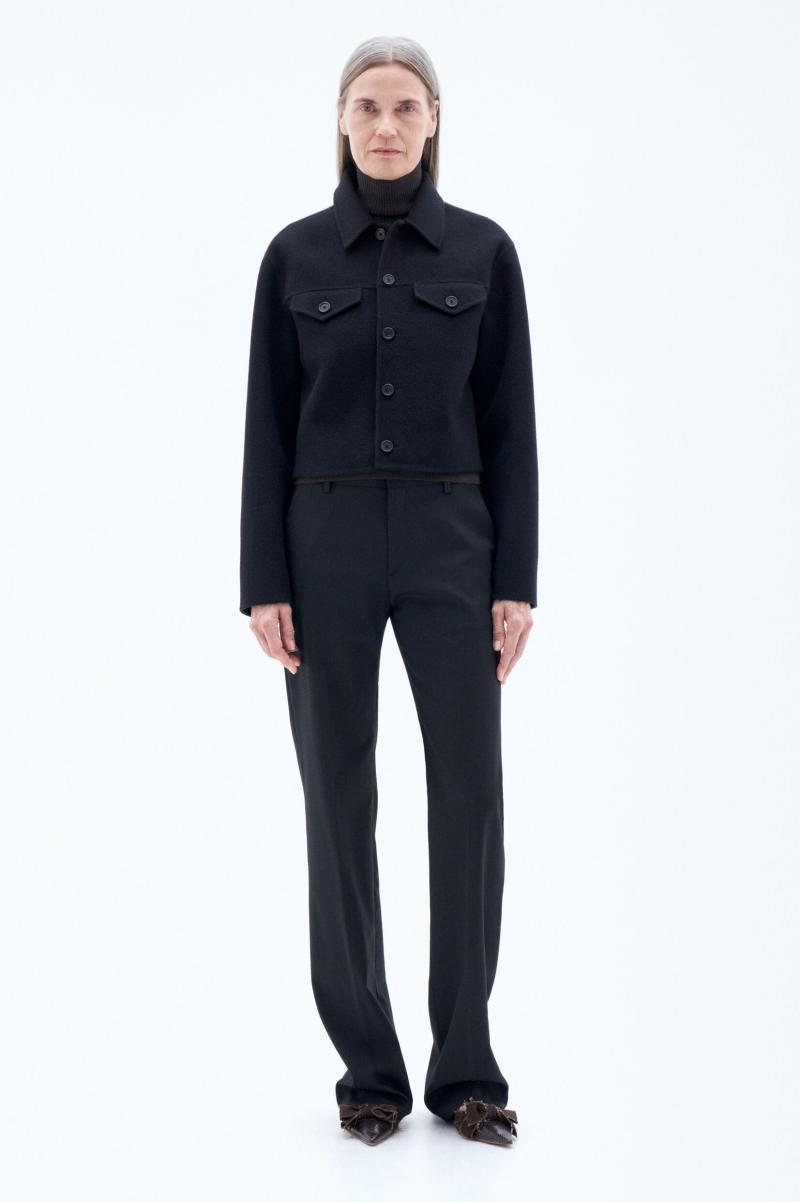 Filippa K Short Wool Cashmere Jacket Black Femme Vestes Et Manteaux