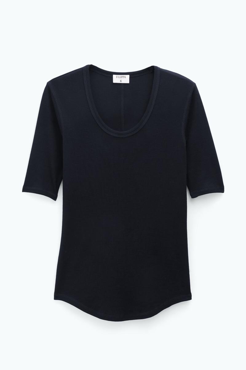 Femme T-Shirt En Laine Transparente Black Filippa K Maille - 4