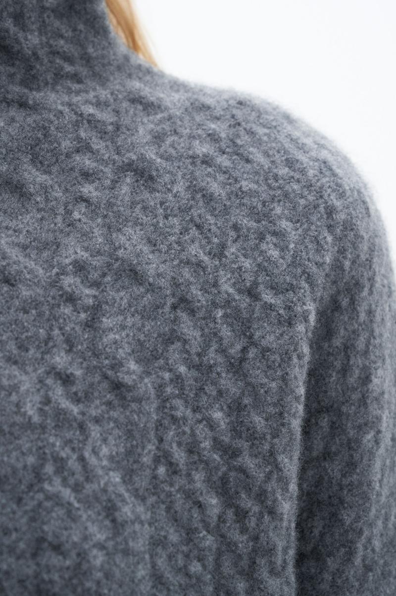 Filippa K Femme Mika Braid Sweater Mid Grey Melange Maille - 1