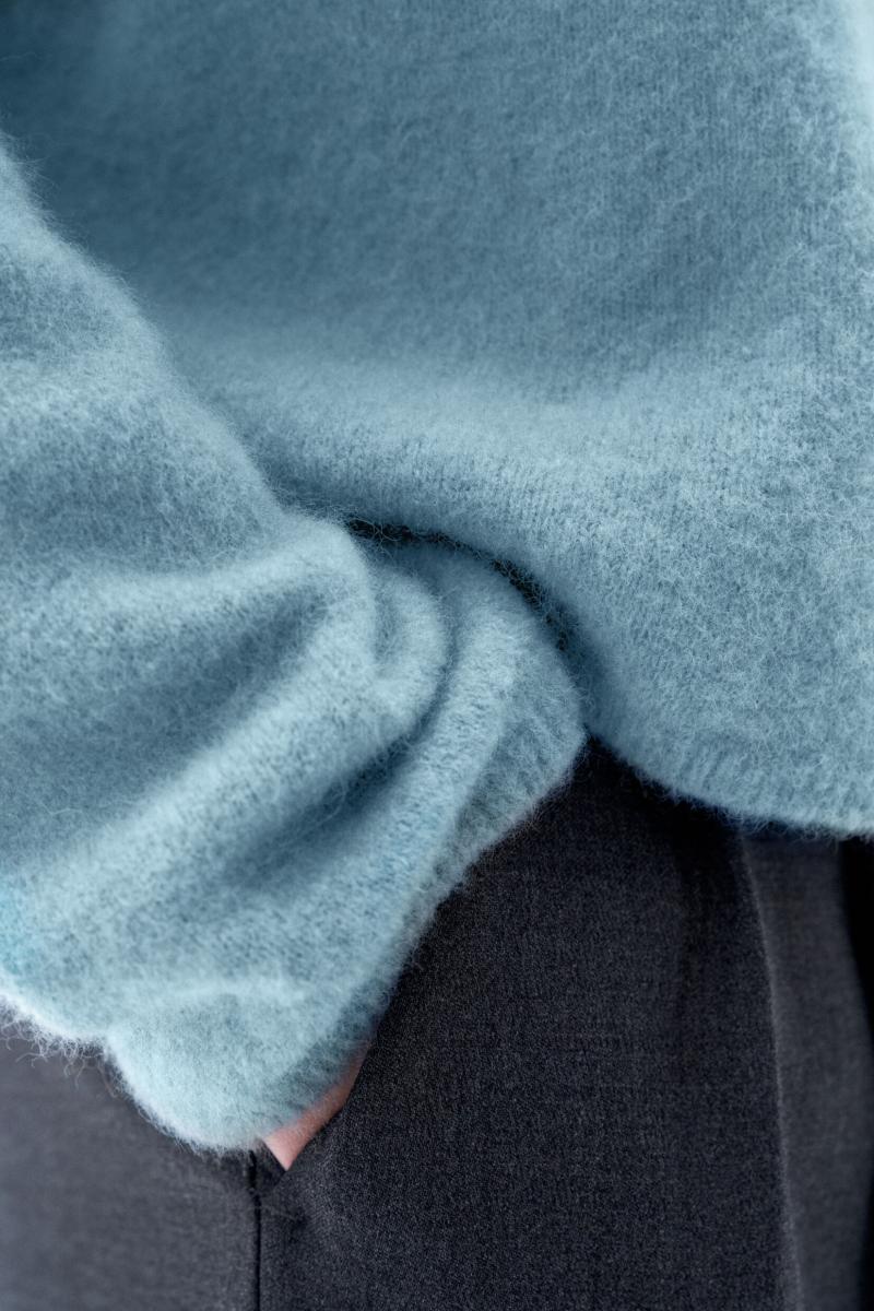 Mika Yak Funnelneck Sweater Femme Filippa K Maille Blue Melange - 2