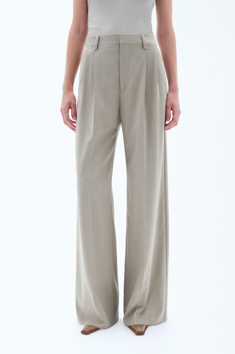 Filippa K Femme Darcey Wool Trousers Pantalons Sage Melange - 4