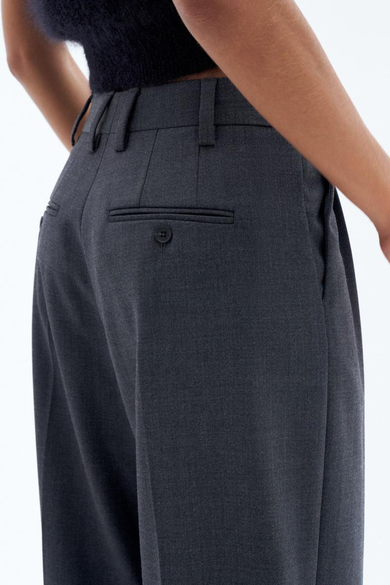 Darcey Wool Trousers Dk. Grey Mel. Femme Pantalons Filippa K - 2