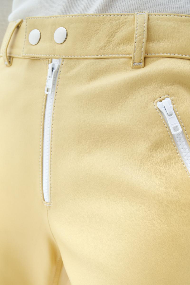 Femme Pantalons Pantalon En Cuir, Coupe Évasée Filippa K Light Amber - 2