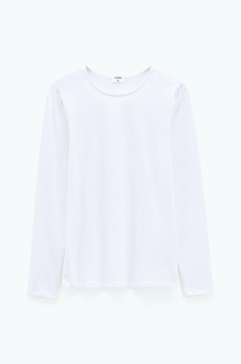 Hauts Filippa K Cotton Stretch Long Sleeve Femme White - 3