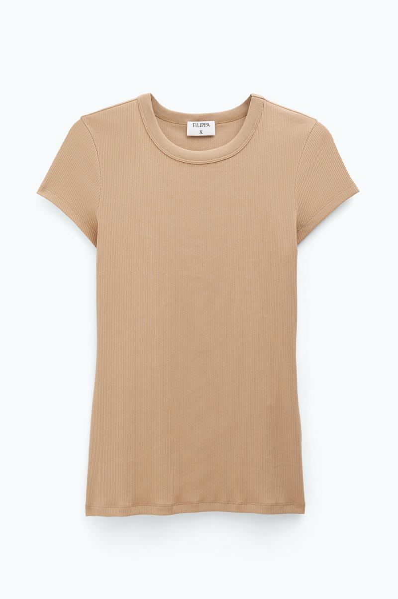 Filippa K Femme Sand Beige Hauts T-Shirt Finement Côtelé - 3