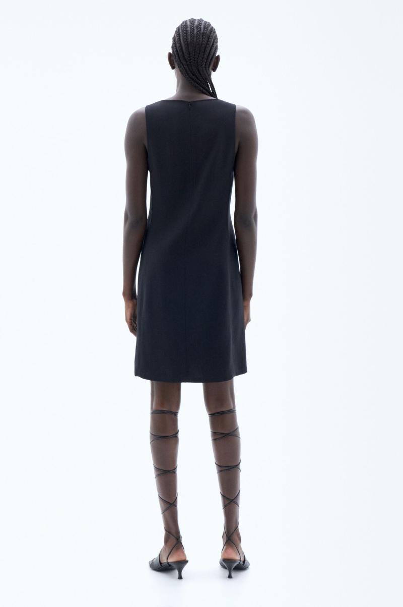 Filippa K Robes Femme Re:sourced Crepe Tank Dress Black - 3