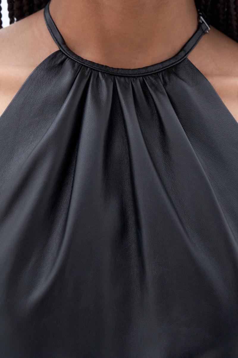 Black Femme Filippa K Robe En Cuir Robes - 1