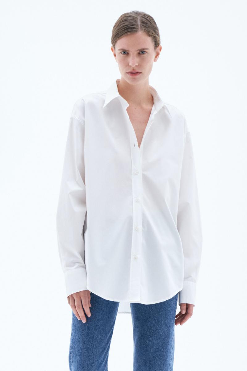 Cotton Poplin Shirt Femme White Chemises Filippa K