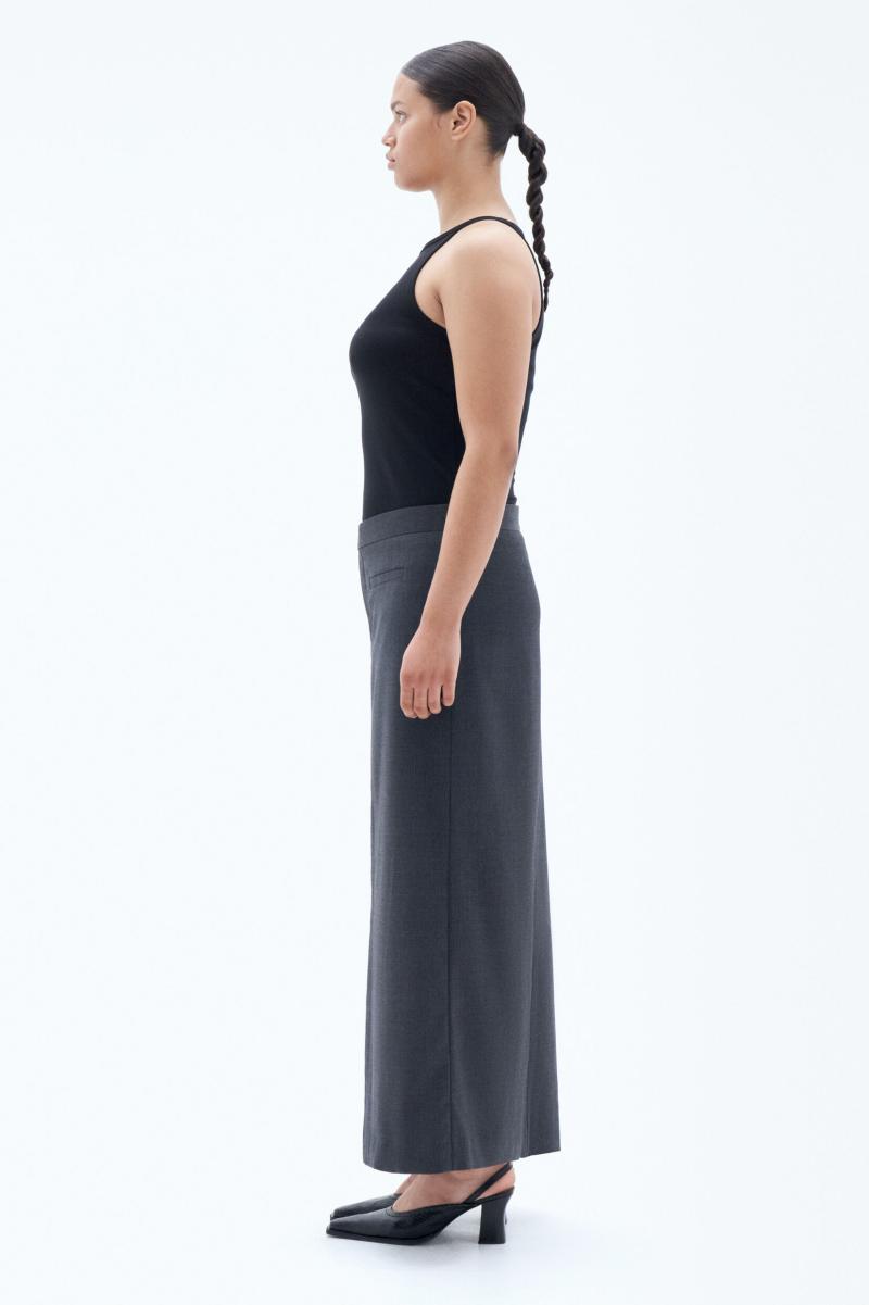 Long Tailored Skirt Filippa K Femme Dk. Grey Mel. Jupes & Shorts - 1