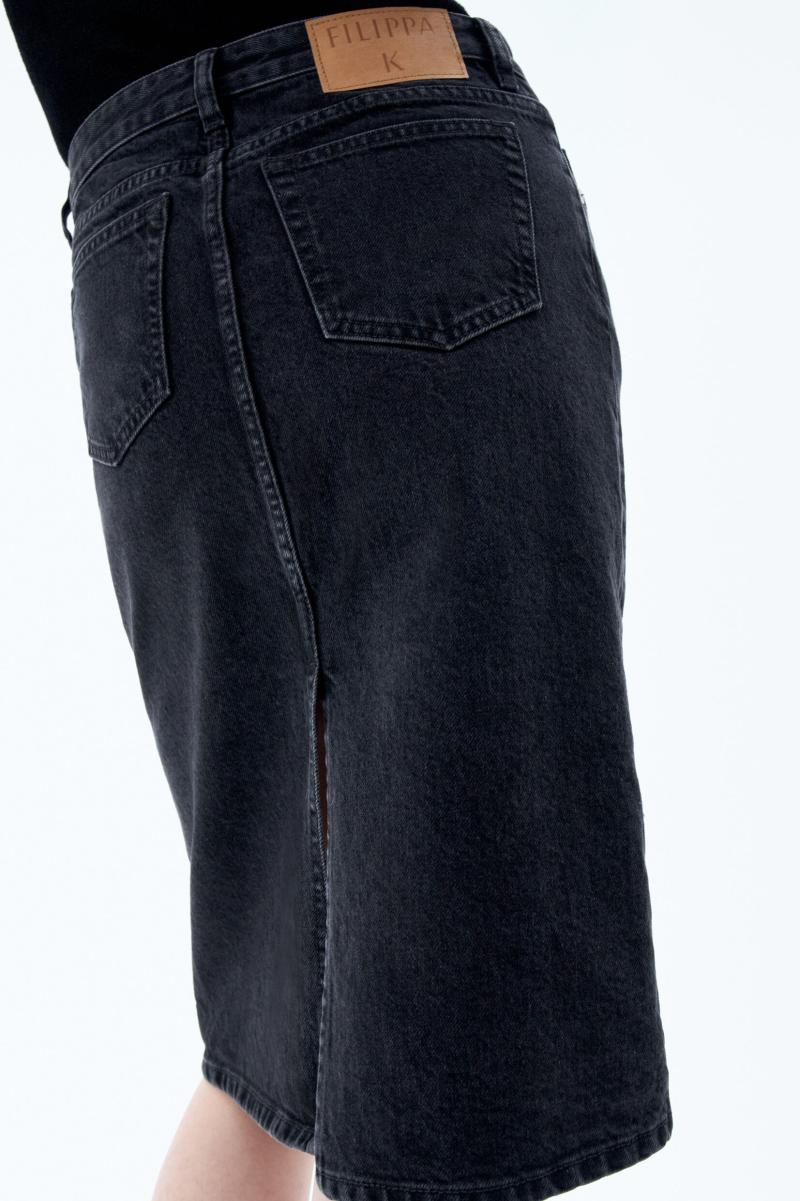 Jupe Midi En Denim Charcoal Black Filippa K Femme Jupes & Shorts - 1